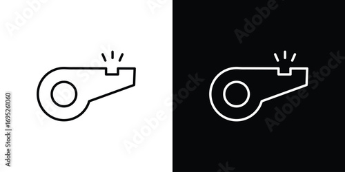 Whistle icon with black and white strokes