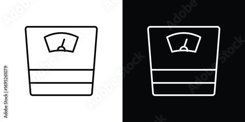 Weight scale icon with black and white strokes