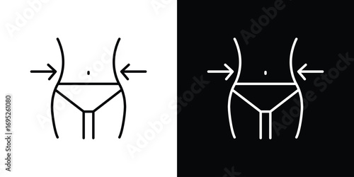 Weight loss icon with black and white strokes