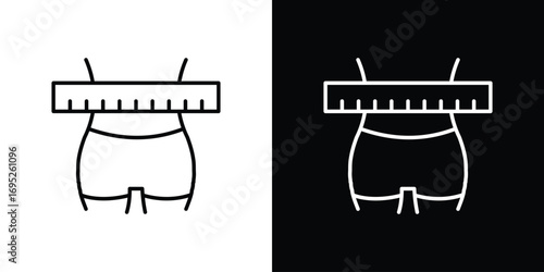 Weight loss icon with black and white strokes