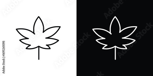 Weed icon with black and white strokes