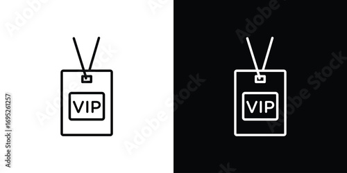 VIP icon with black and white strokes