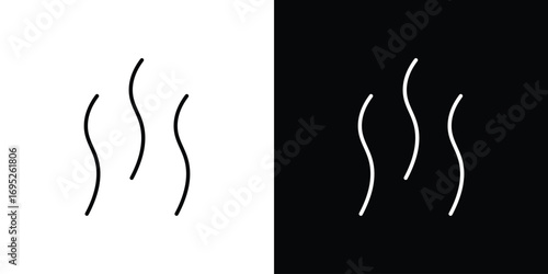 Smoke steam silhouette icon with black and white strokes