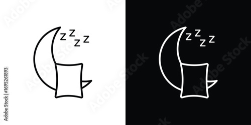 Sleep icon with black and white strokes
