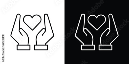 Selfcare icon with black and white strokes