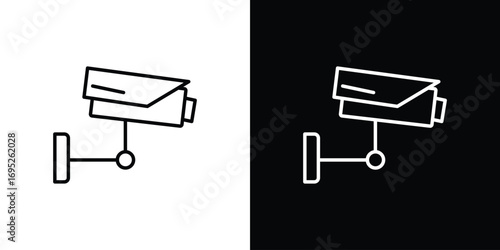 Security camera icon with black and white strokes