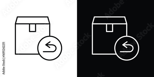 Return purchase icon with black and white strokes