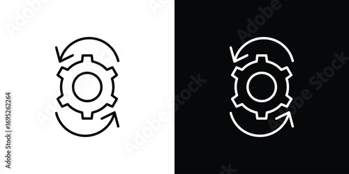 Recovery icon with black and white strokes