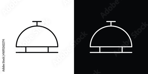 Reception bell icon with black and white strokes