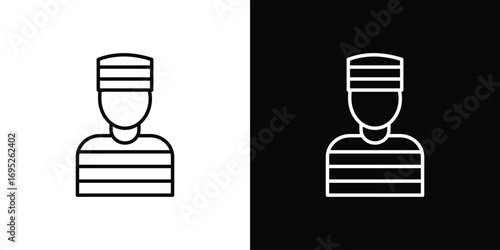 Prisoner icon with black and white strokes