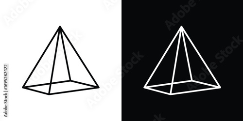 Prism icon with black and white strokes