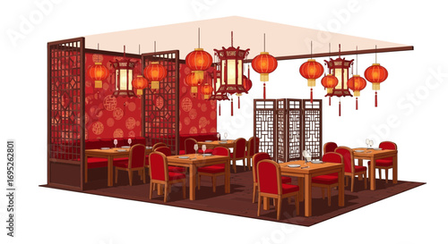 Inviting Atmosphere of a Traditional East Asian Restaurant Interior Design
