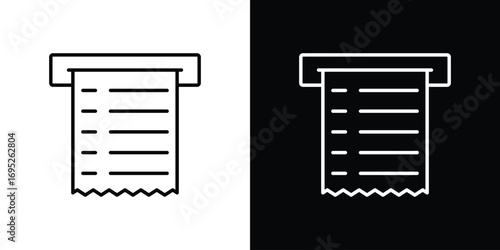 Paper receipt icon with black and white strokes