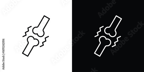 Osteoporosis icon with black and white strokes