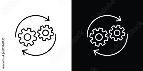 Operation icon with black and white strokes