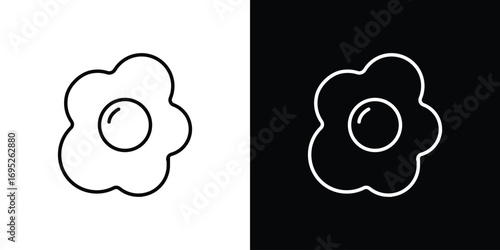 Omelet icon with black and white strokes
