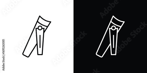 Nail clippers icon with black and white strokes