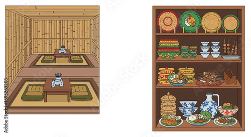 Serene Bamboo Tea Room and a Display of Southeast Asian Culinary Delights