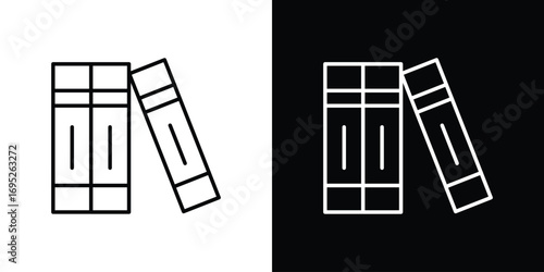 Library icon with black and white strokes