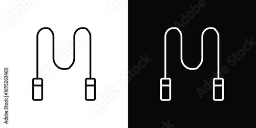 Jump rope icon with black and white strokes