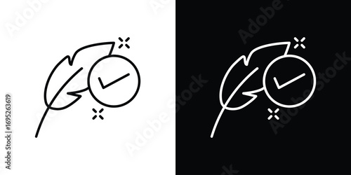 Hypoallergenic tested icon with black and white strokes