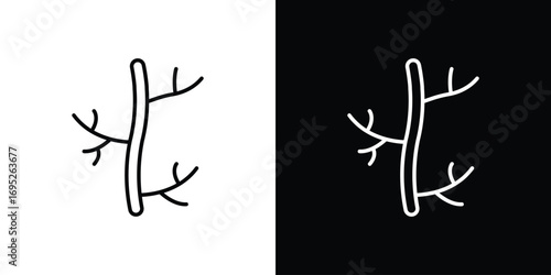 Human artery icon with black and white strokes