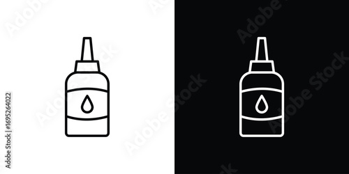 Glue bottle icon with black and white strokes