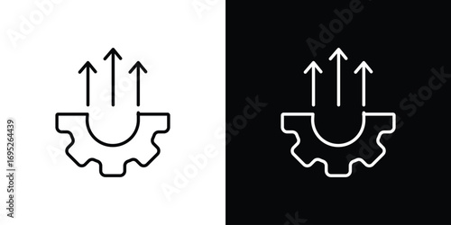 Efficiency icon with black and white strokes