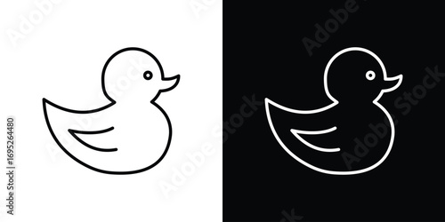 Duck icon with black and white strokes