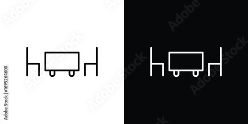 Dinner table icon with black and white strokes