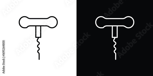 Corkscrew icon with black and white strokes