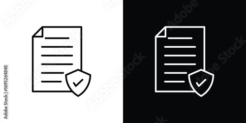 Contract coverage icon with black and white strokes