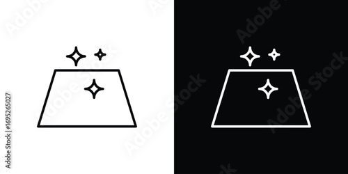 Clean floor surface icon with black and white strokes