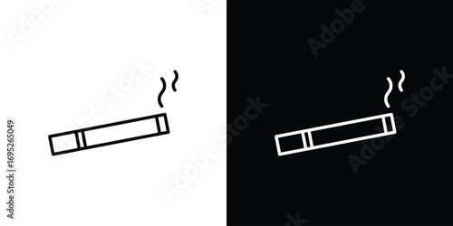 Cigarette icon with black and white strokes