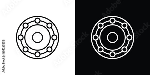Car bearing icon with black and white strokes