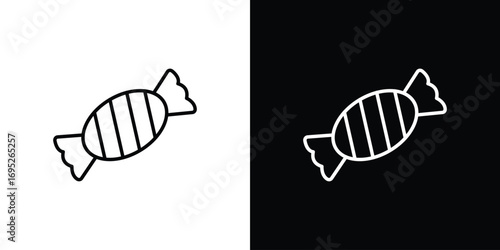 Candy icon with black and white strokes