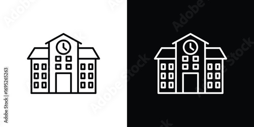 Campus icon with black and white strokes