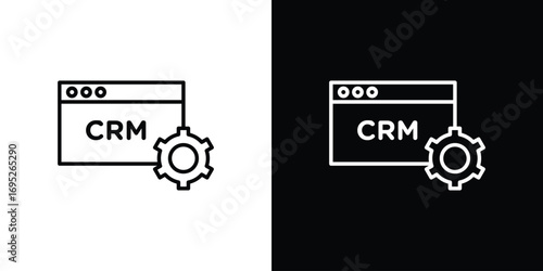 CRM icon with black and white strokes