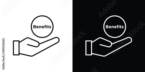 benefits icon with black and white strokes