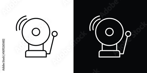 Bell school icon with black and white strokes