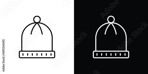 Beanie icon with black and white strokes