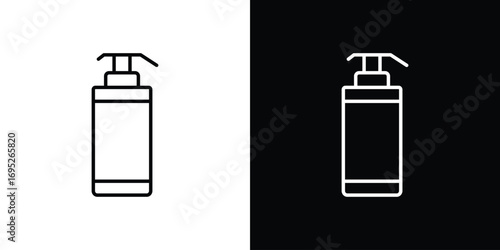 Baby shampoo icon with black and white strokes