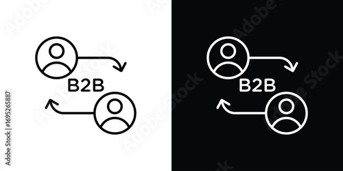 B2B icon with black and white strokes