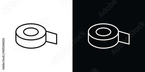 Adhesive tape icon with black and white strokes