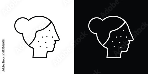 Acne icon with black and white strokes