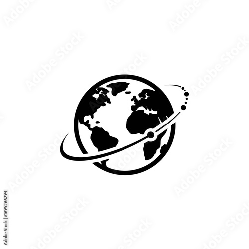 Stylized Globe Icon Representing Travel and Exploration  