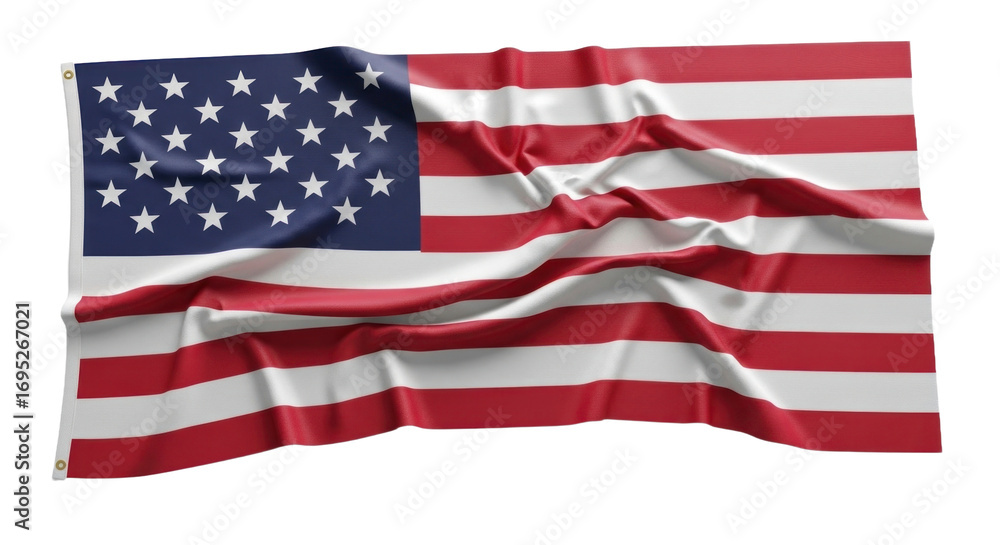 Fototapeta premium A digitally rendered illustration of a draped flag, exhibiting a rich texture and vibrant color palette.