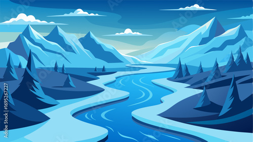 A silent and unchanging landscape where time seems to stand still amidst the frozen rivers and valleys that stretch out before you.