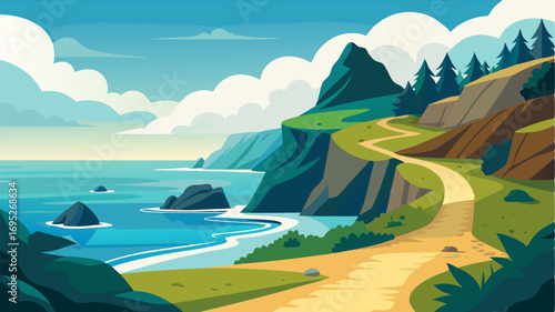 A tranquil coastal walk with the sound of crashing waves as the soundtrack that leads to hidden tide pools and secret coves.