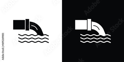 Waste water icons for graphic and web design projects